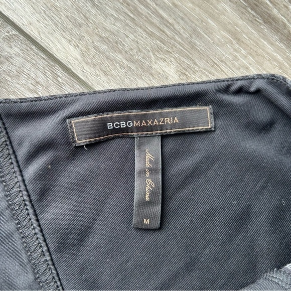 BCBGMAXAZRIA Corissa Black Grey Striped-Panel Dress - Picture 7 of 14